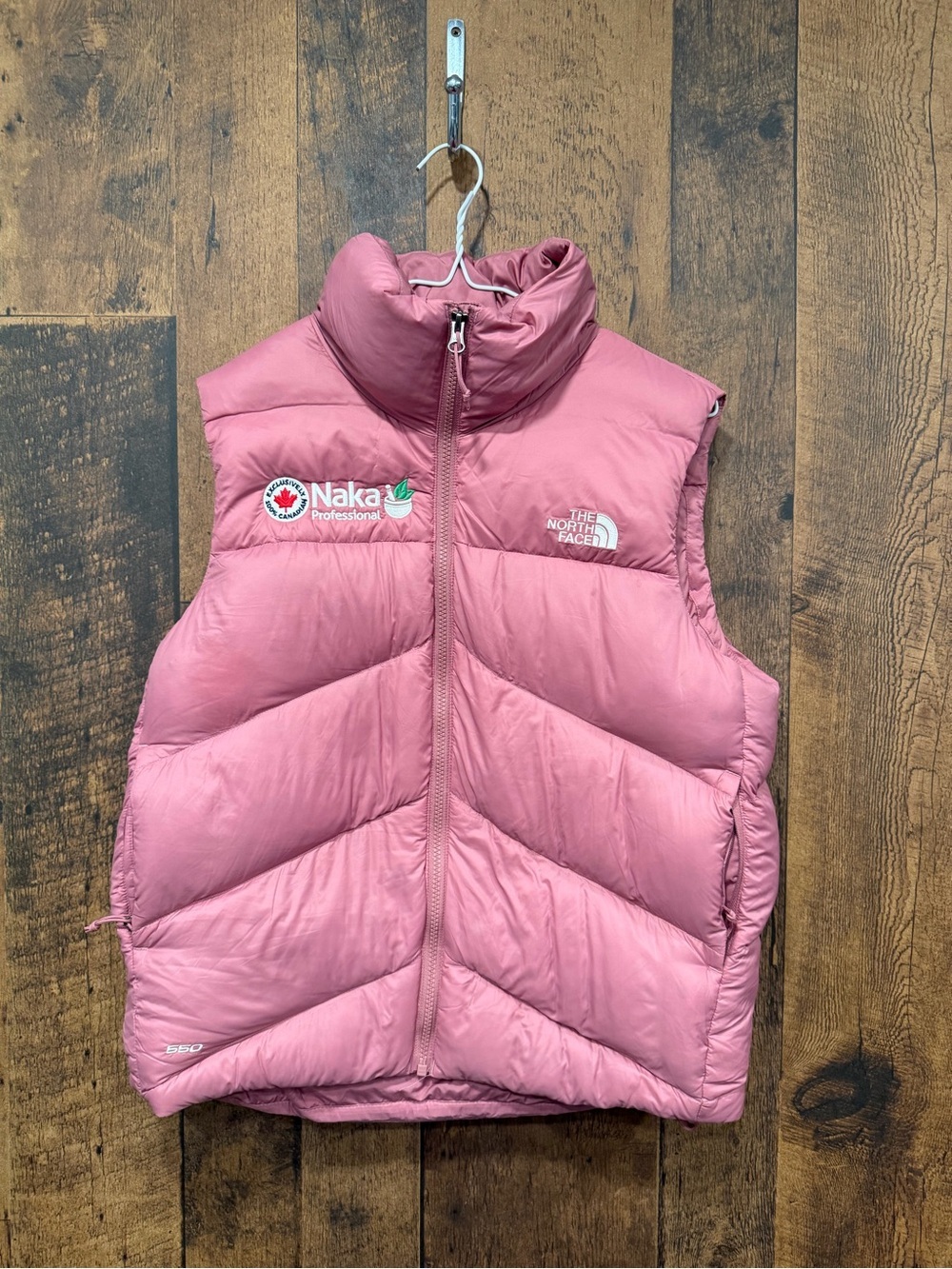 The North Face Women's palomar 500 fill Pink Down Vest medium *logo* - Picture 2 of 7